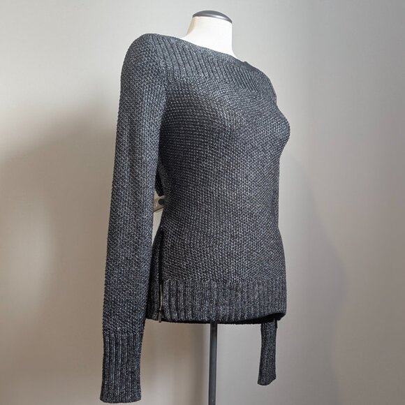 Calvin Klein Metallic Knit Sweater with Side Zip - Size S/M - Picture 3 of 11